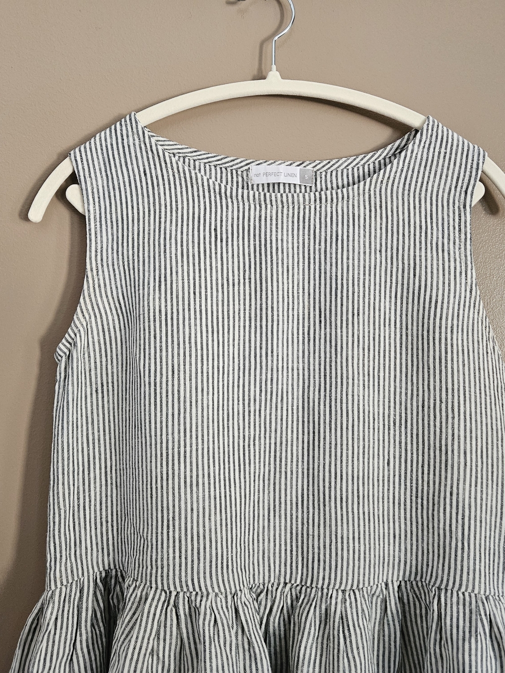 notPERFECTLINEN Blue and White Striped Midi Dress - Picture 2 of 13